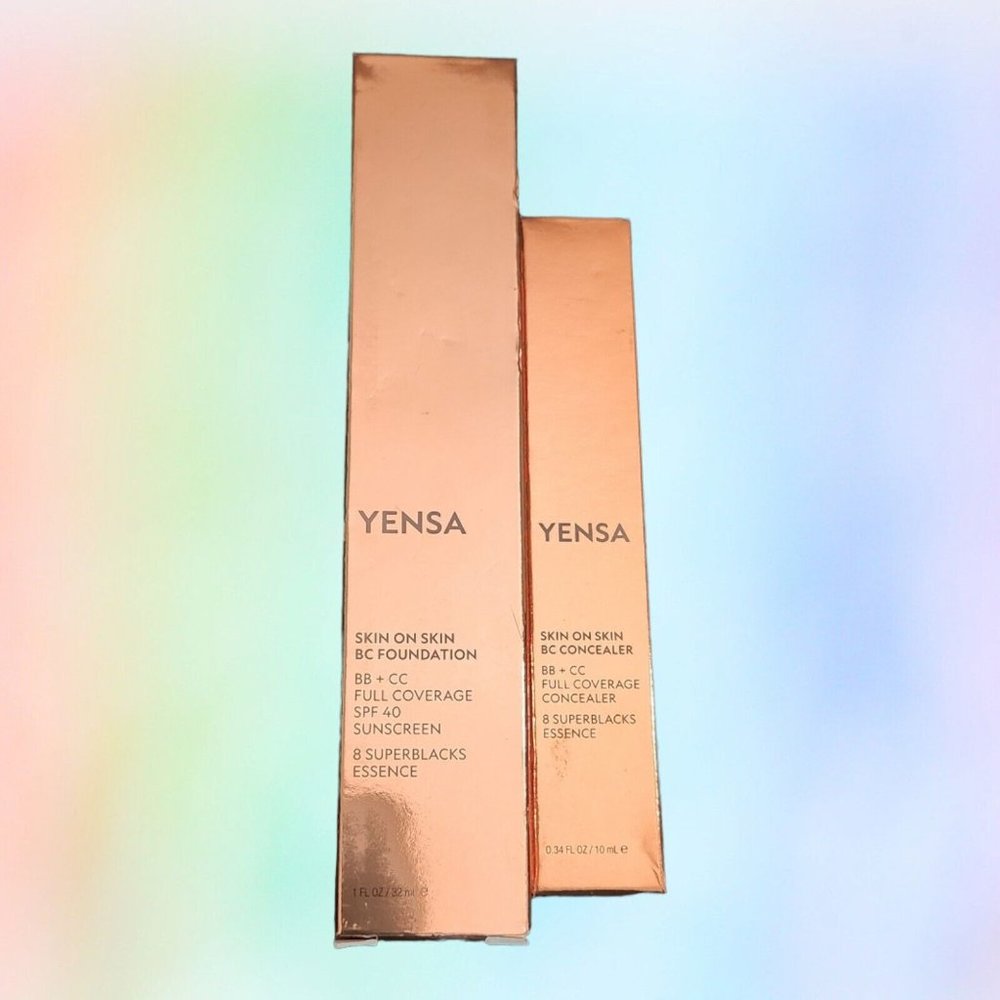 YENSA BC Foundation 1oz  and concealed .34oz BB + CC SPF 40 Deep Neutral